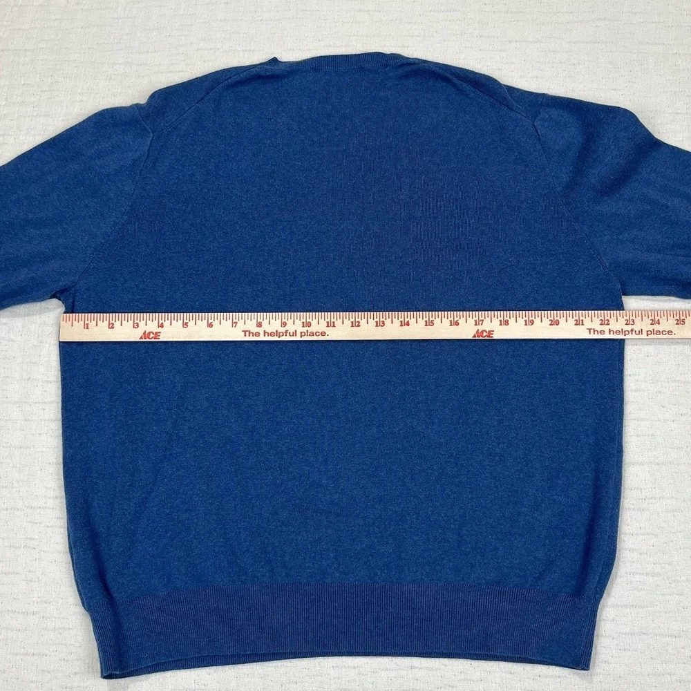 Polo Ralph‎ Lauren Mens Size XL Blue Pima Cotton V-Neck Long Sleeve Sweater